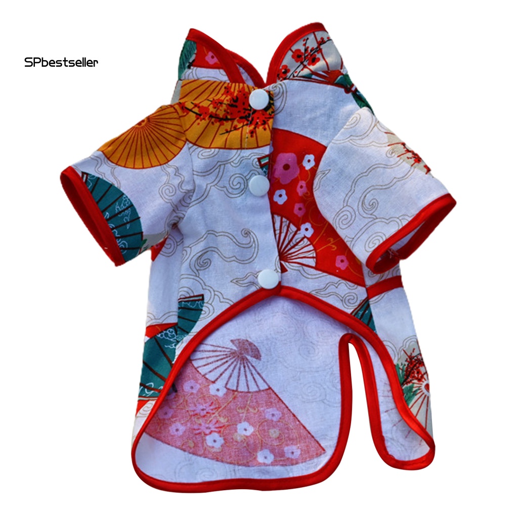 Váy Sườn Xám In Họa Tiết Cây Dù Độc Đáo Xinh Xắn Cho Cún Cưng