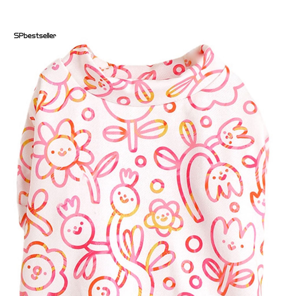 Áo Chui Đầu Họa Tiết Hoa Màu Hồng Cho Thú Cưng