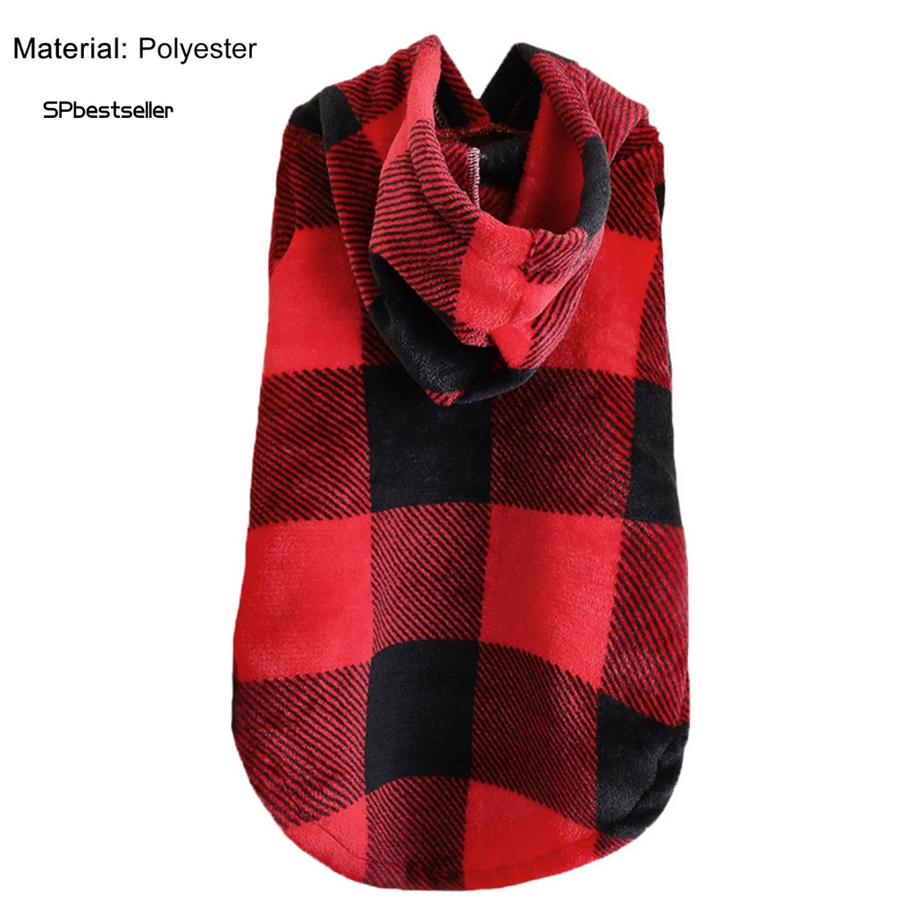 Áo Hoodie Họa Tiết Sọc Caro Giữ Ấm Mùa Đông Cho Thú Cưng