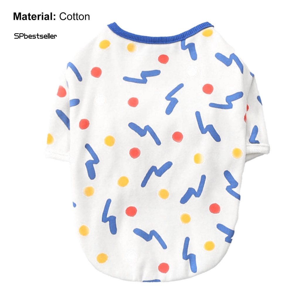 Áo Ngắn Tay Thoáng Khí Họa Tiết Chấm Bi Dễ Thương Dành Cho Chó Cưng