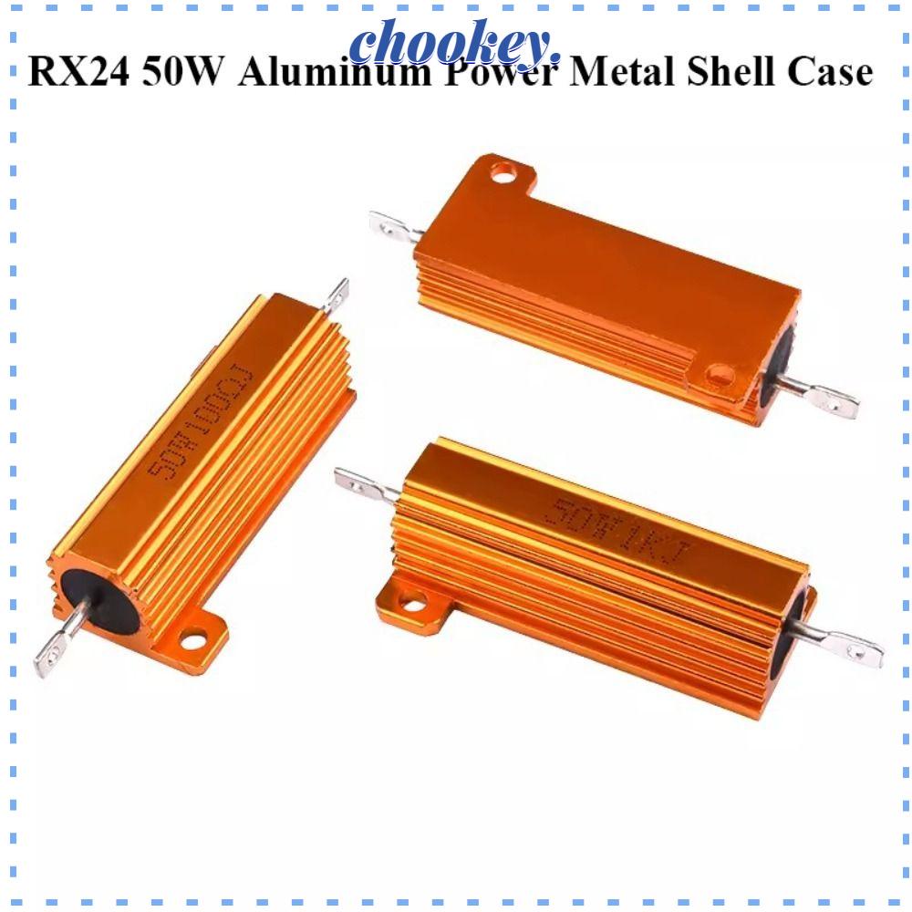 CHOOKEY Điện Trở RX24 50W 0.01R ~ 100K 1 6 8 10 20 200 500 1K Bằng Nhôm Chất Lượng Cao Cho Điện Trở 50W
