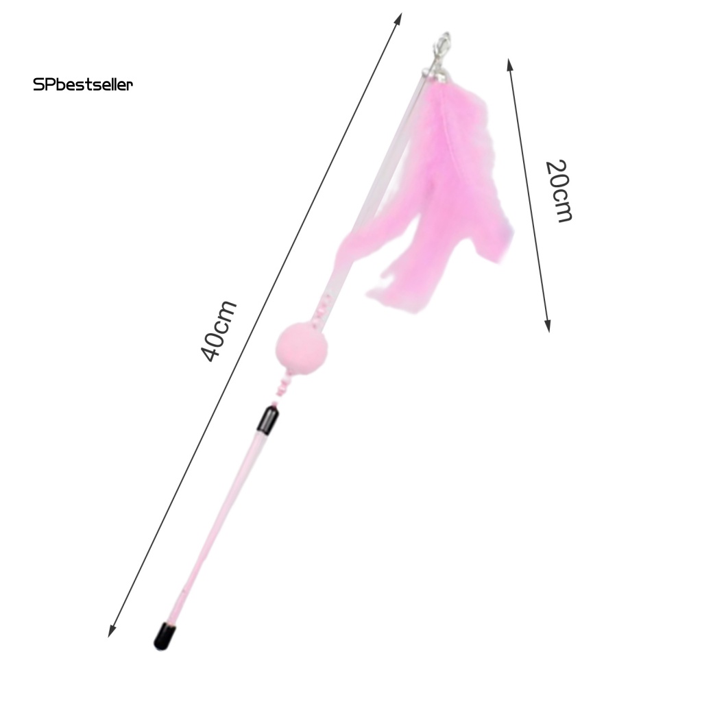 Gậy Đồ Chơi Gắn Lông Vũ Chống Cắn Thoải Mái Cho Mèo Cưng