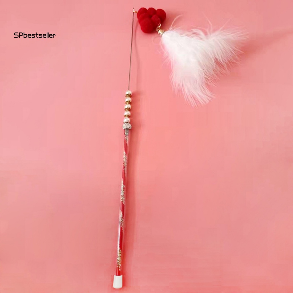 Gậy Trêu Mèo Đính Lông Vũ Có Chuông Linh Hoạt