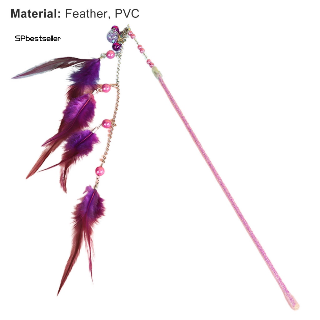 Cần Câu Cá Giả Đồ Chơi Bằng PVC Đính Lông Vũ Cổ Điển Cho Mèo Cưng