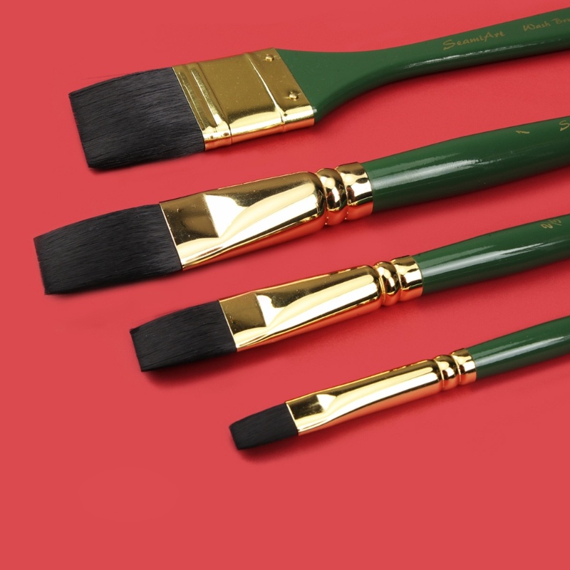 Seng Set 4 Cọ Vẽ Màu Nước Acrylic Mịn Và Dày Sợi Nylon Dành Cho Vẽ Tranh