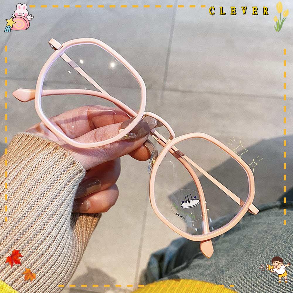 CLEVER Mắt Kính Gọng Tròn Bằng Kim Loại Siêu Nhẹ Chống Ánh Sáng Xanh Thoải Mái Bảo Vệ Mắt Cho Nam Và Nữ