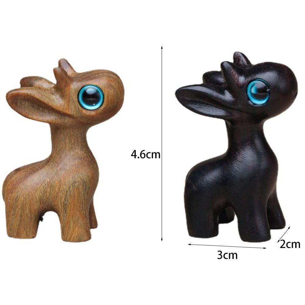 YIYU Tượng Gỗ Đàn Hương Chạm Khắc Thủ Công Hình Hươu Để Bàn Trang Trí