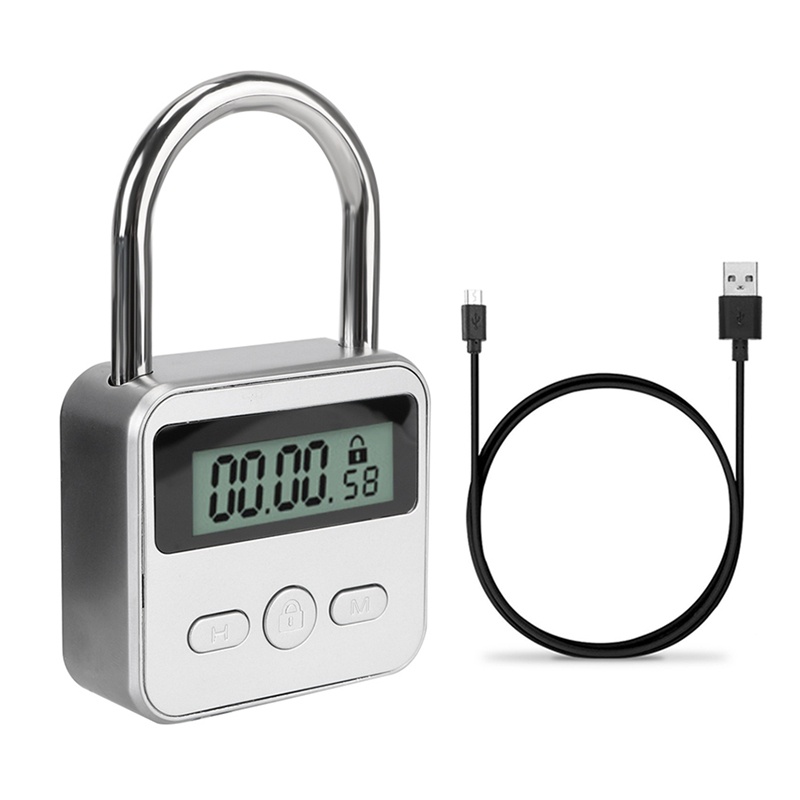 Đồng Hồ Hẹn Giờ Điện Tử Thông Minh Màn Hình LCD Màu Bạc
