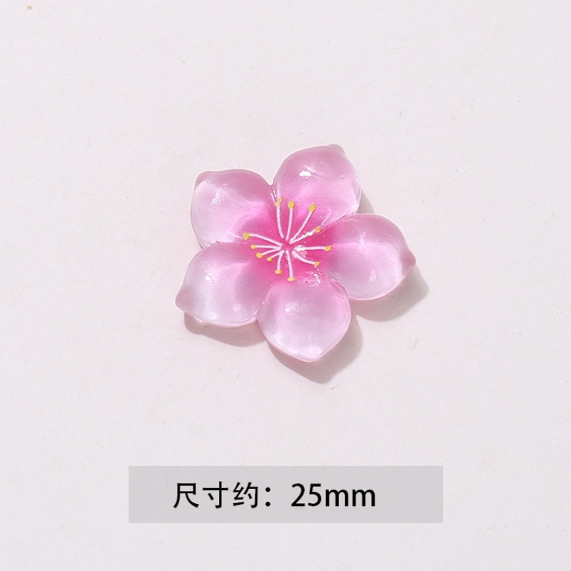 Bộ 10 Bông Hoa Nhựa Trong Suốt Nhiều Màu Trang Trí Ốp Điện Thoại DIY