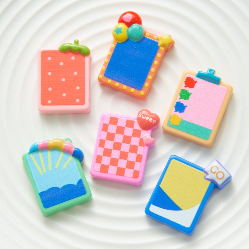 Set 10 Phụ Kiện Kẹp Tóc / Điện Thoại / Bảng Vẽ Hoạt Hình Bằng Nhựa Resin DIY