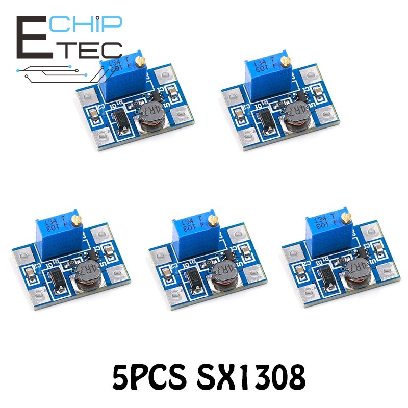 Bộ 5 Mô Đun Tăng Áp SX1308 DC-DC 2-24V Sang 2-28V 2A