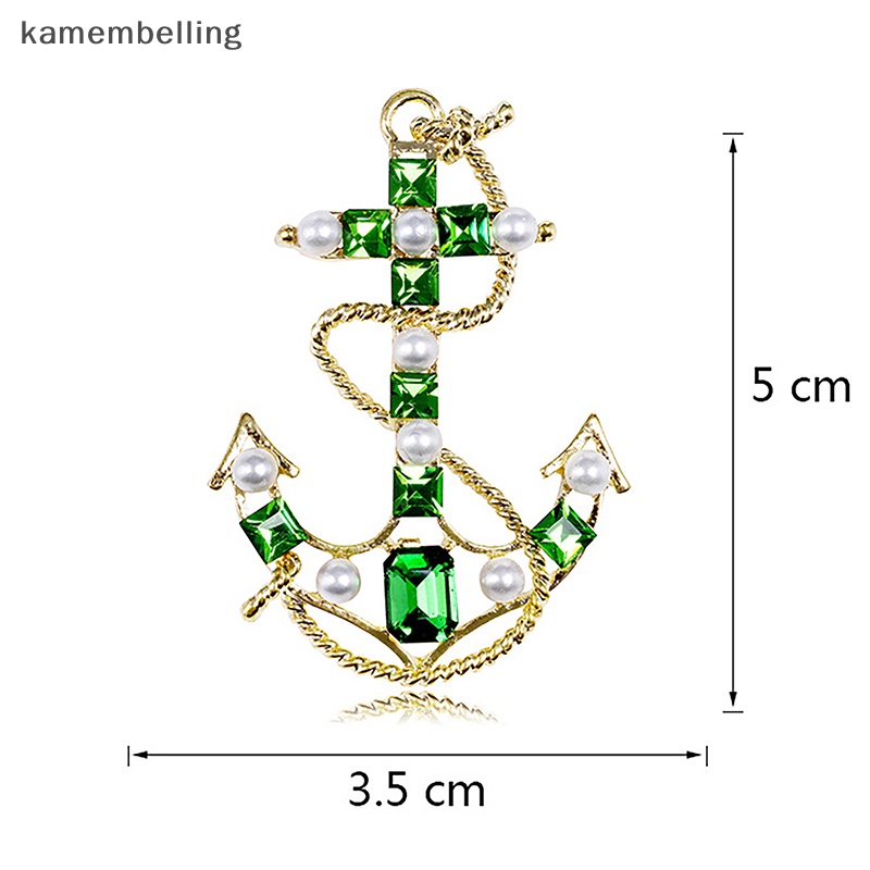 Ghim Cài Áo Hình Mỏ Neo Thuyền Màu Xanh Lá Phong Cách Baroque Cổ Điển Thời Trang Cho Nữ