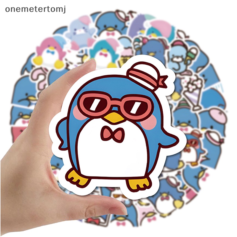 Bộ 64 Miếng Dán Hoạt Hình Chống Thấm Nước Dễ Thương Trang Trí Laptop / Vali / Điện Thoại / Chim Cánh Cụt