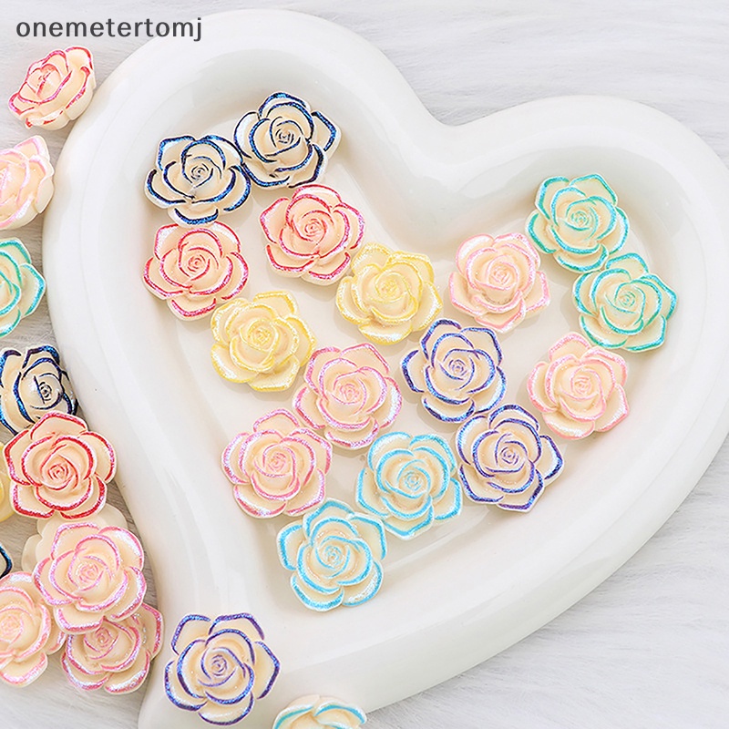 Bộ 5 Nút Áo Hình Hoa Hồng Dạ Quang Bằng Nhựa Resin Màu Sắc Nổi Bật