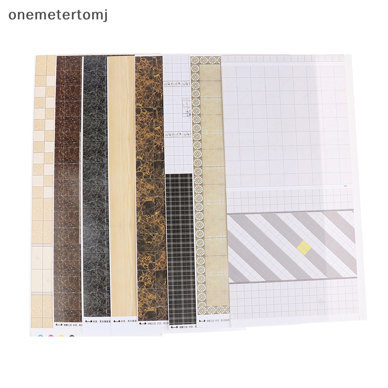 Onemetertomj Set 2 Miếng Dán Sàn Nhà Thủ Công DIY Trang Trí Phòng Khách / Phòng Tắm / Nhà Búp Bê