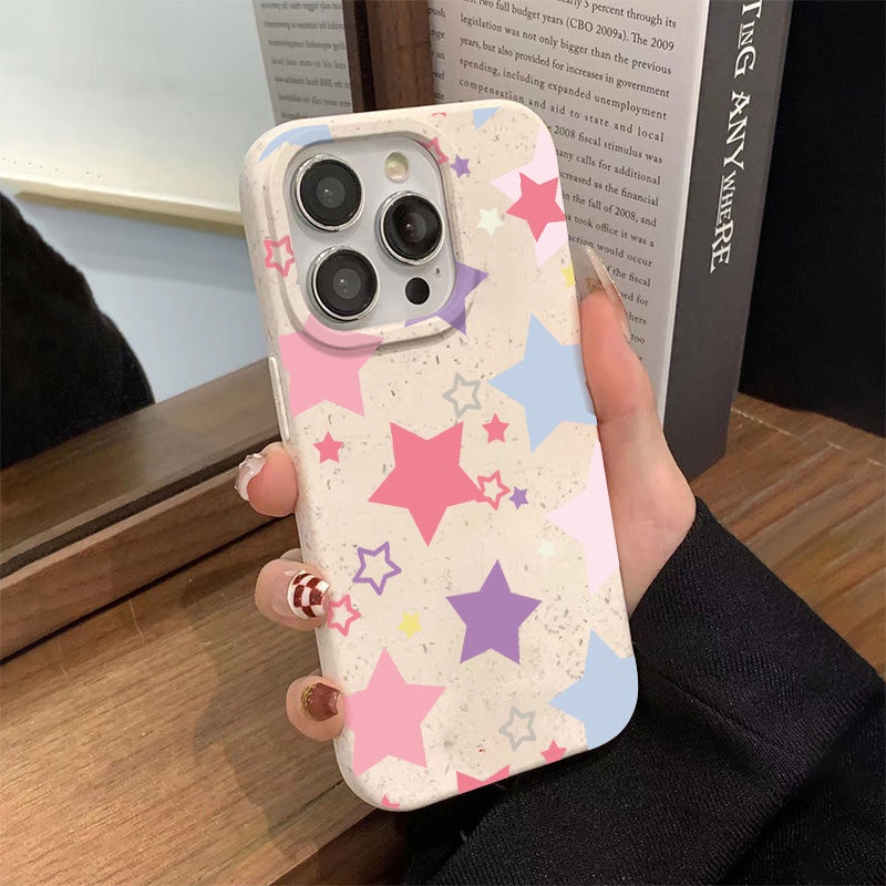 Ốp Điện Thoại Dẻo Họa Tiết Ngôi Sao Đơn Giản Thời Trang Chống Sốc Cho Iphone1214Promax 13 11 8 7 GO2W