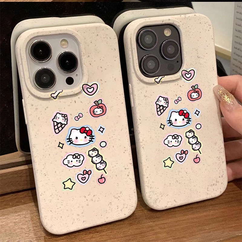 Ốp Điện Thoại Mềm Chống Sốc In Hình Mèo Kitty Cho Iphone 14pro 78Plus 13 max11 12 5JYM