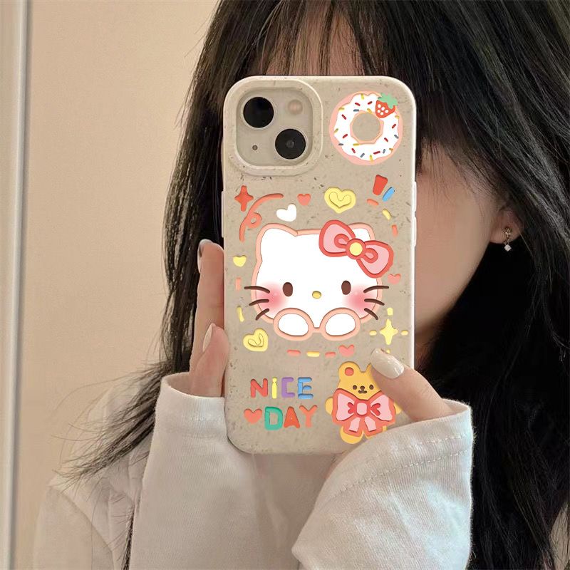 Ốp Điện Thoại Dẻo Họa Tiết Hoạt Hình Bánh Donut / Mèo Dễ Thương Chống Sốc Cho iPhone1214pro max11KT 78 plus13