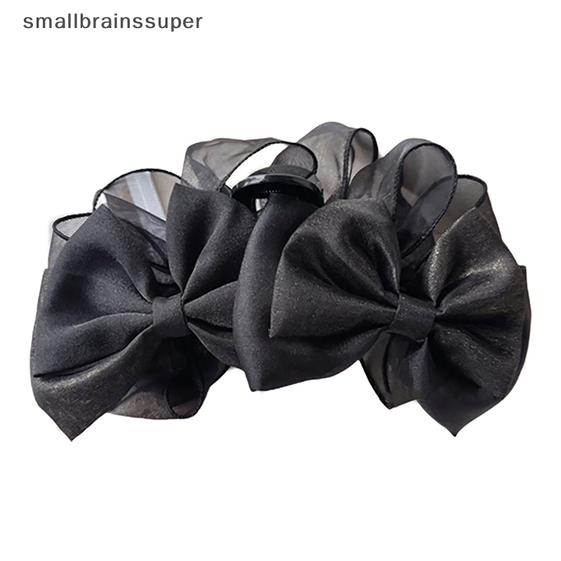 Kẹp Tóc Càng Cua Đính Nơ Màu Đen Phong Cách Retro Thời Trang Cho Nữ SBS