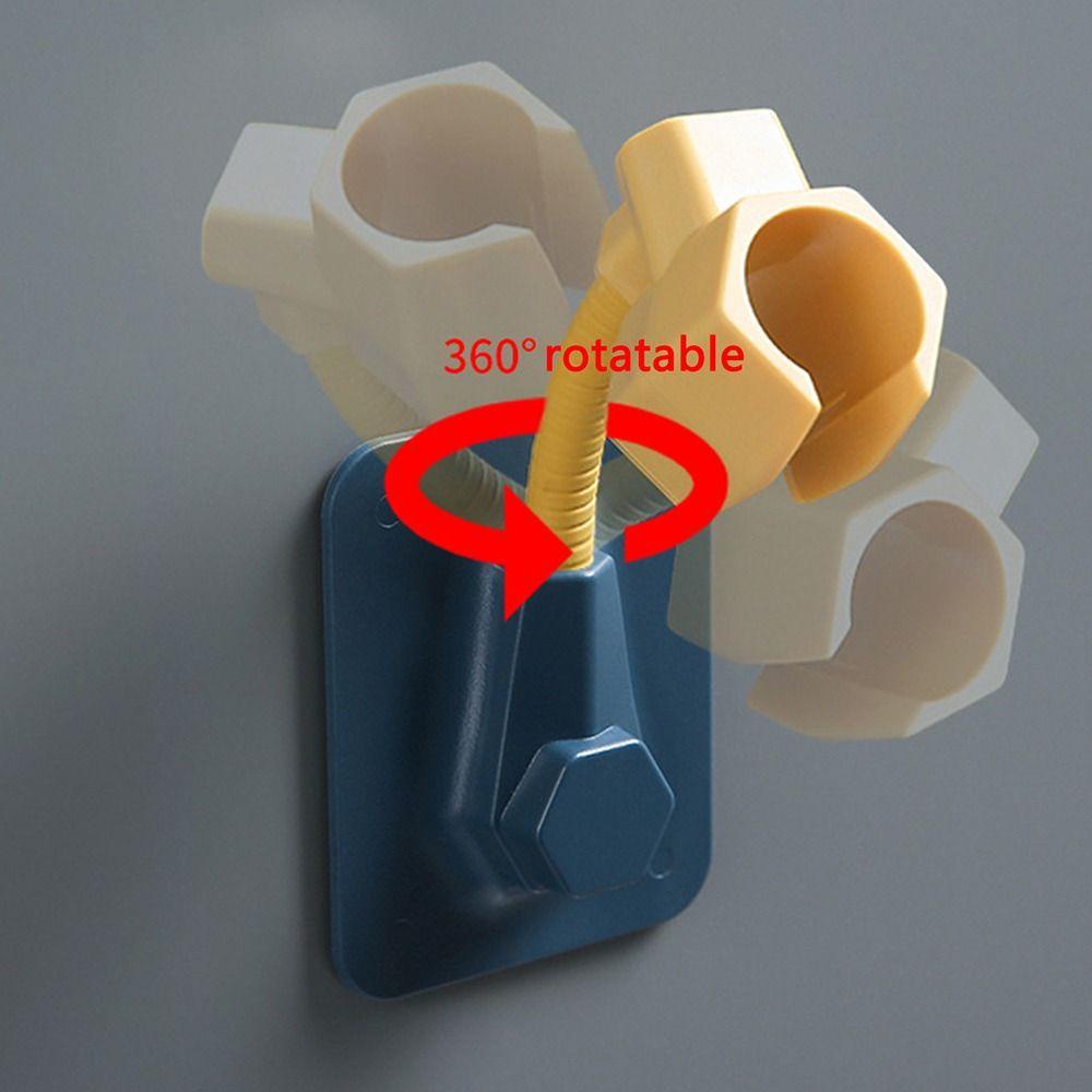 Giá Đỡ Đầu Vòi Hoa Sen Bằng Nhựa Tự Dính Xoay 360 Độ Điều Chỉnh Được Thông Dụng Cho Nhà Tắm