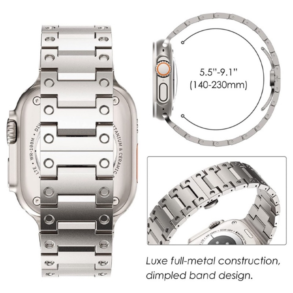 Dây Đeo Thay Thế Bằng Thép Không Gỉ Màu Titan Cho iwatch Series Ultra 8 7 6 Se 5 4 49mm 45 / 44 / 41mm