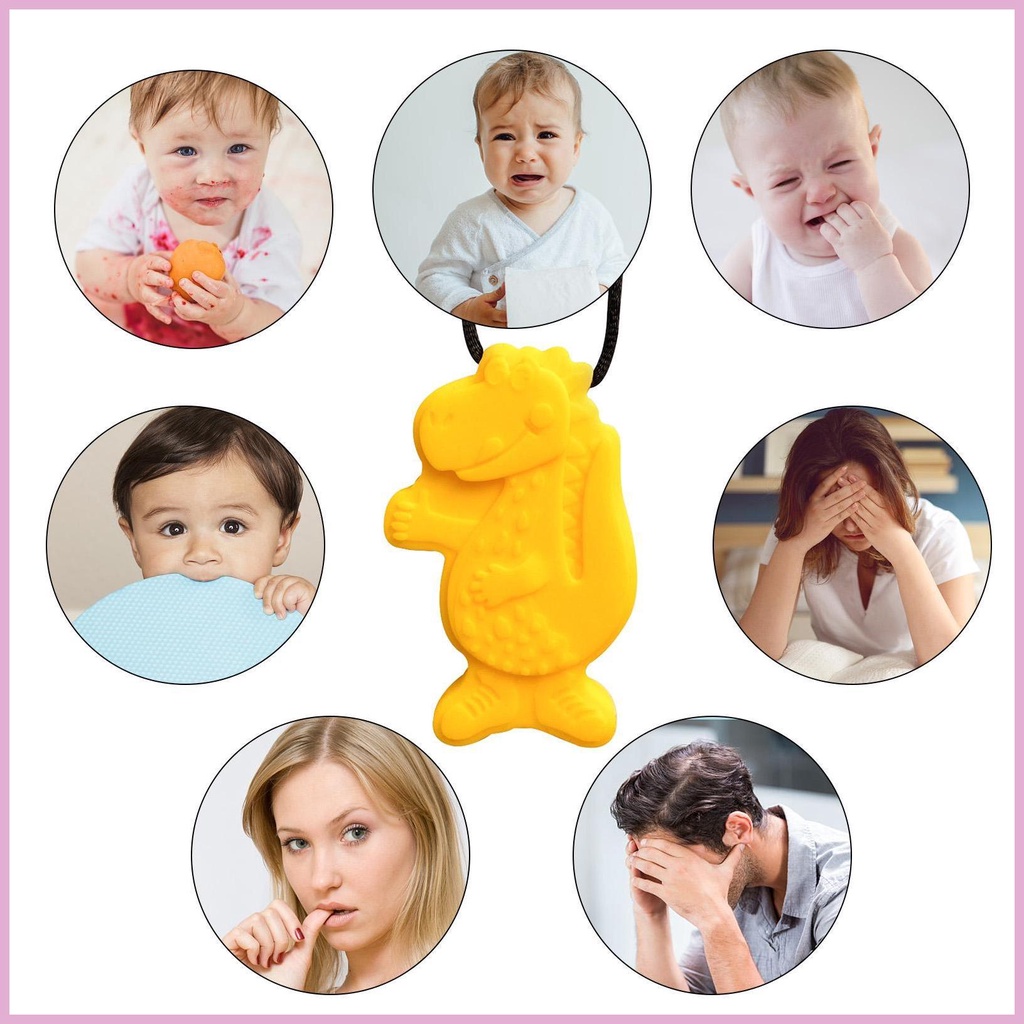 Vòng Cổ Silicone Hình Khủng Long Nhỏ Gọn Cho Bé Gặm