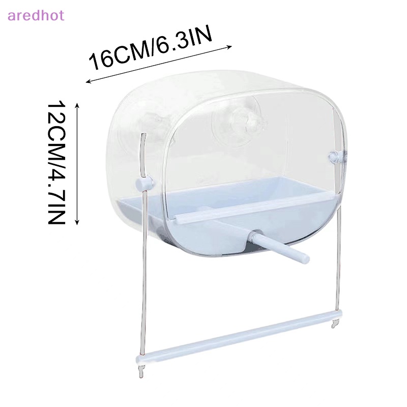 Giá Đỡ Hạt Giống Gắn Cửa Sổ Bằng Acrylic Trong Suốt Hình Oval Với Giác Hút Mạnh Cho Chim Ngoài Trời Mới
