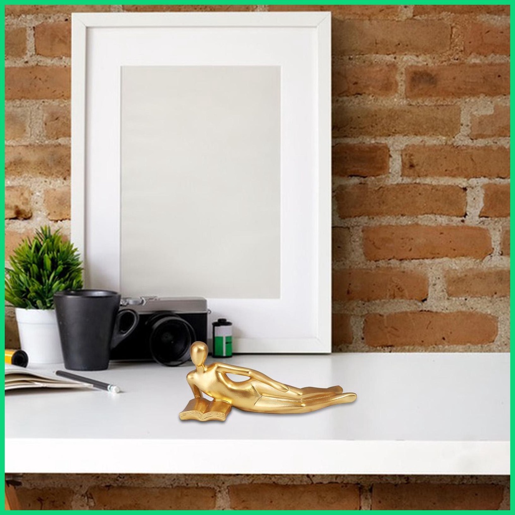 Tượng Người Suy Nghĩ Vàng Trừu Tượng Bằng Nhựa Resin Màu Vàng Tương Phản Hiện Đại Trang Trí Nhà Cửa Jiwvnjiwvn