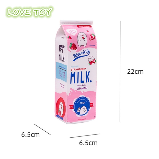 Túi Đựng Bút Hình Hộp Sữa Hoạt Hình Sức Chứa Lớn Đa Năng