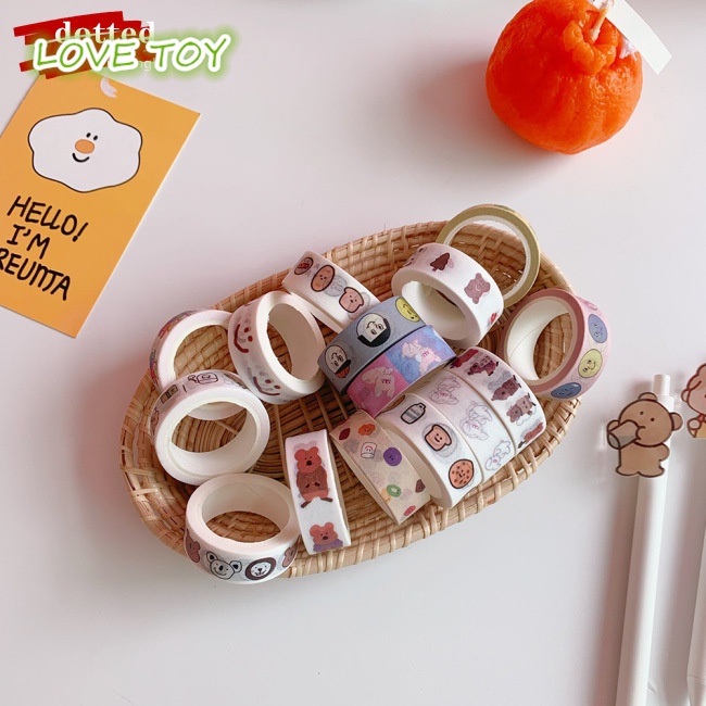 Nkodok [July] Băng Dính Giấy Họa Tiết Nhân Vật Hoạt Hình Gấu Nhật Bản Dễ Thương Thời Trang Có Thể Xé Nhỏ