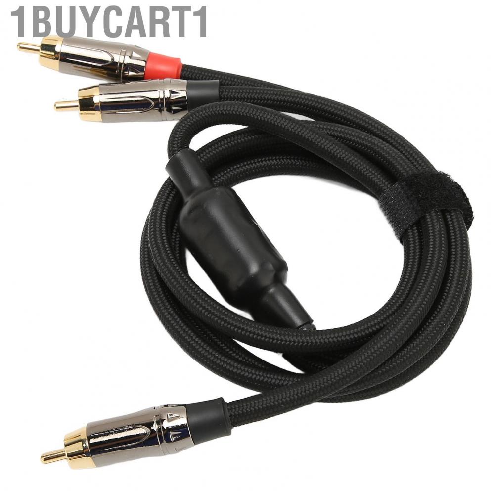 1buycart1 RCA Y  Cable  Gold Plated Lossless 3.3ft HiFi 1 Male To 2 for Home Stereo TV