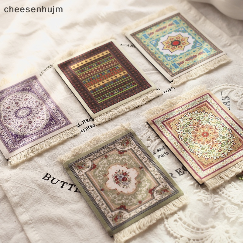 1 Tấm Lót Tách Trà Bằng Vải Cách Nhiệt Thấm Hút Tốt Phối Tua Rua Phong Cách Cổ Điển