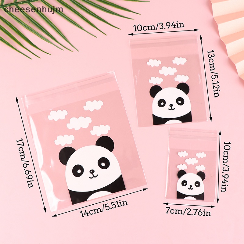 Set 100 Túi Đựng Bánh Kẹo Tự Dính Hình Gấu Trúc Dễ Thương