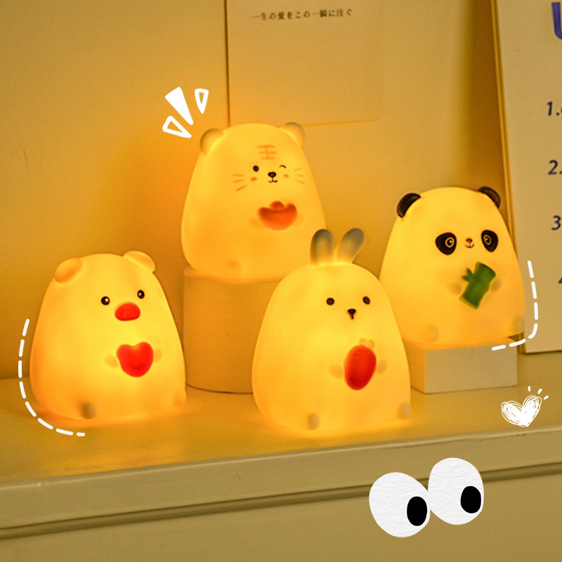 Đèn Ngủ Để Bàn Hình Động Vật Hoạt Hình Sáng Tạo Trang Trí Nhà Cửa