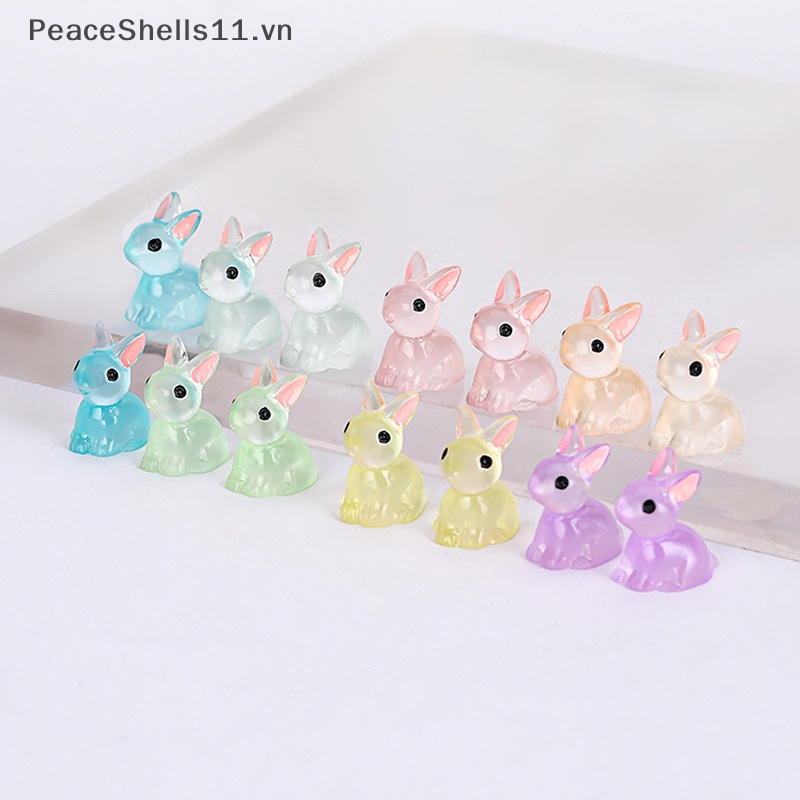 Set 5 Mô Hình Chú Thỏ Mini Dạ Quang Dùng Để Trang Trí