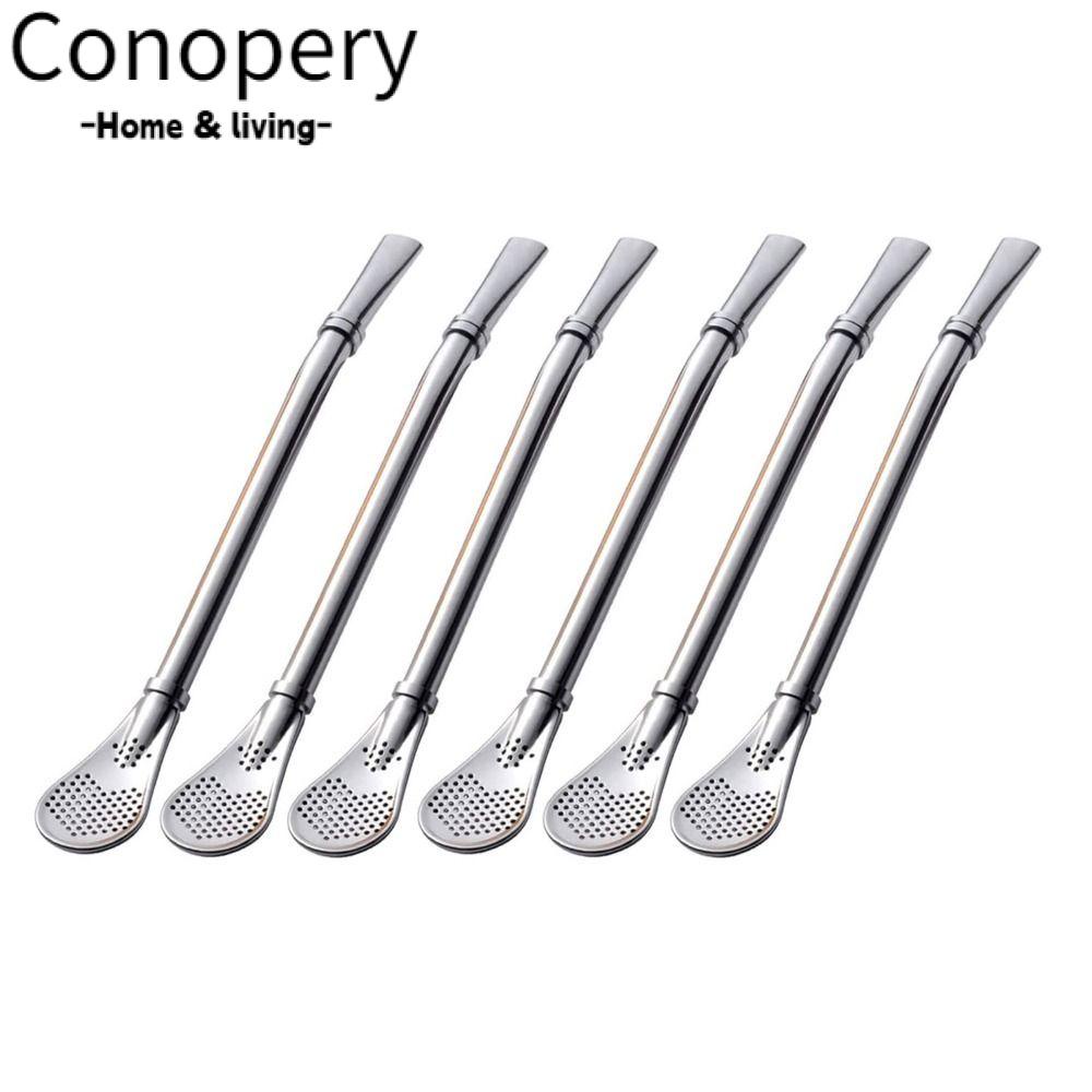 CONOPERY Set 6 Muỗng Lọc Trà Ba Trong Một Bằng Thép Không Gỉ Đa Chức Năng