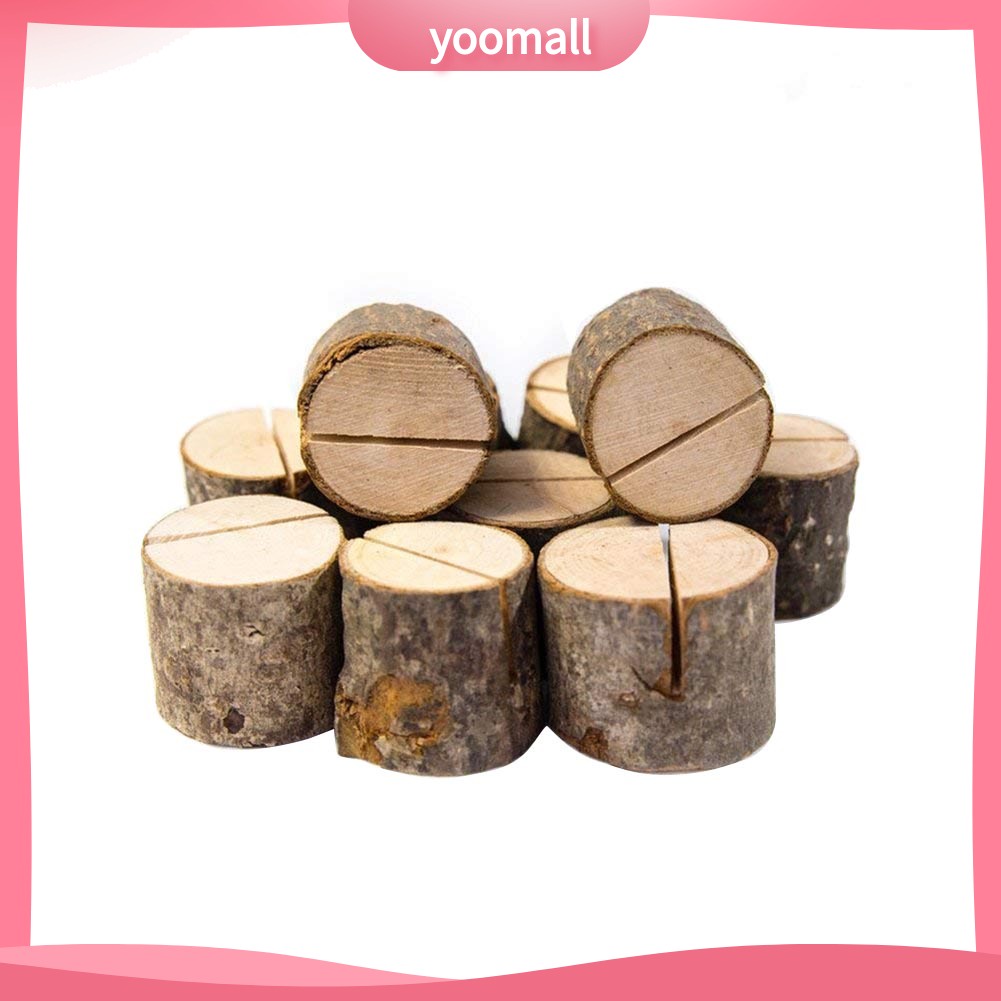 Set 10 Giá Đỡ Thẻ Số Bàn Tròn Bằng Gỗ Tự Nhiên Trang Trí Tiệc Cưới