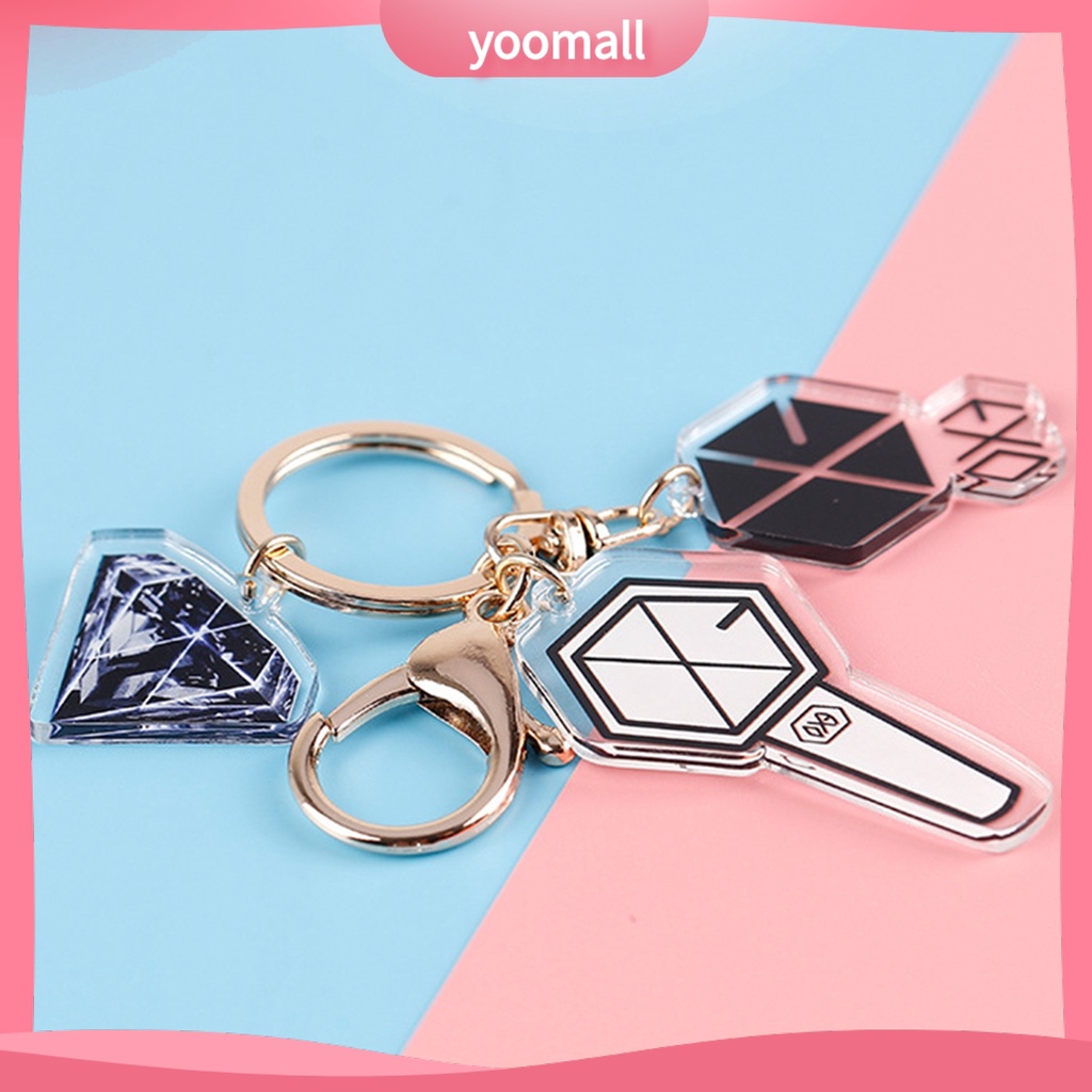 Móc Khóa Hai Mặt Bằng Acrylic Trong Suốt Sáng Tạo K-POP BTS EXO Twice