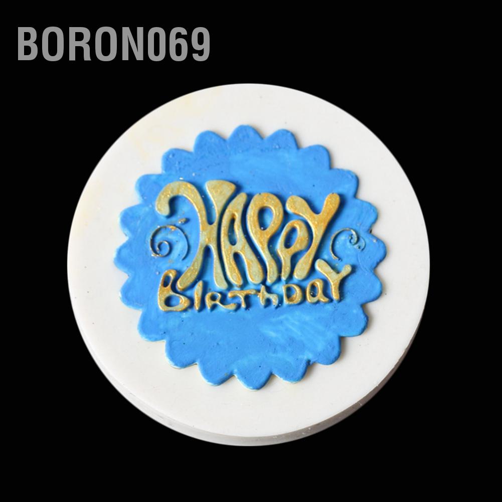 Boron069 Chúc Mừng Sinh Nhật Chữ Khuôn Trang Trí Dụng Cụ Tự Làm Bánh Silicone Cho Nướng Fondant Cupcake