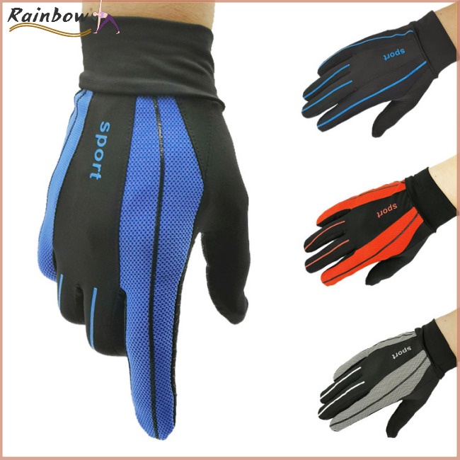 Găng Tay Chống Nắng Bằng Lụa Lạnh Chống Trượt Thoáng Khí Dùng Được Màn Hình Cảm Ứng Dành Cho Nam Nữ