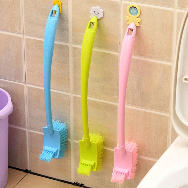 Vật liệu nhựa bàn chải, Chổi Cọ toilet, Nhà Vệ Sinh 2 Đầu Thông Minh Cán Dài Tiện Lợi