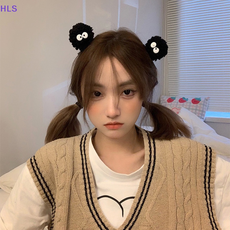 1 Cặp Kẹp Tóc Màu Đen Hình Hoạt Hình Dễ Thương Dành Cho Nữ