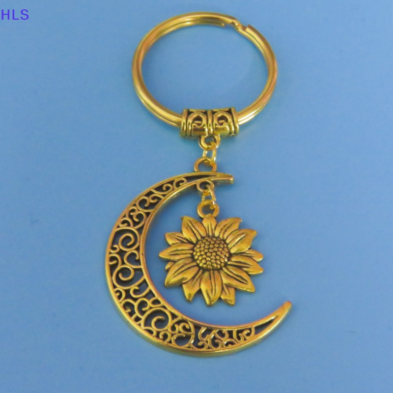 Móc Khóa Hình Mặt Trăng / Hoa Hướng Dương Màu Sắc Vintage