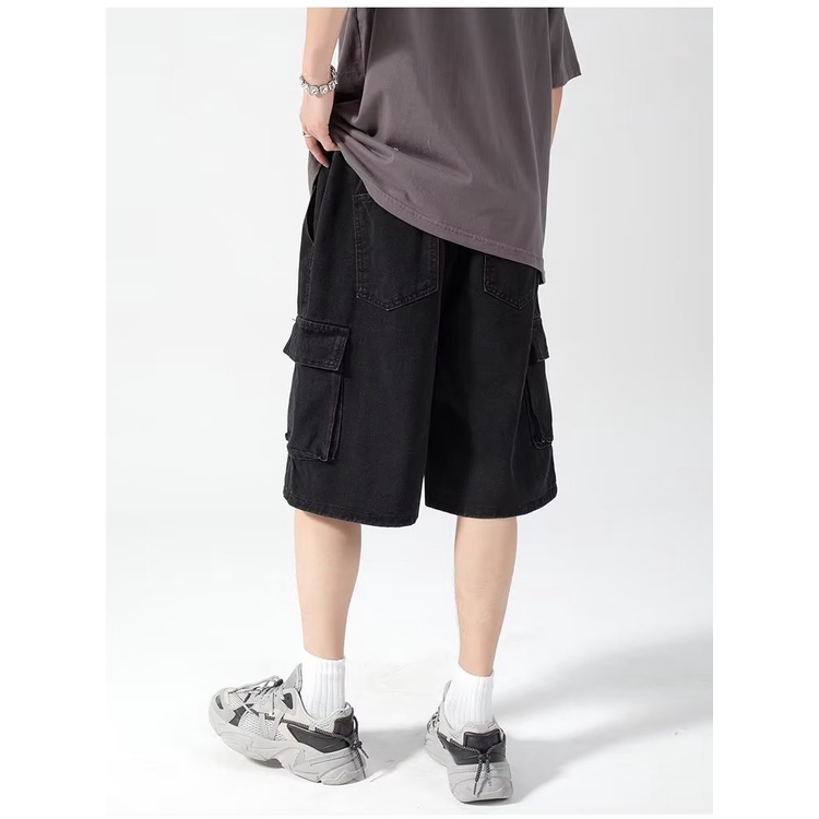 Quần Short Denim Dáng Rộng Phong Cách Mỹ Thời Trang Mùa Hè Hàng Mới 2023