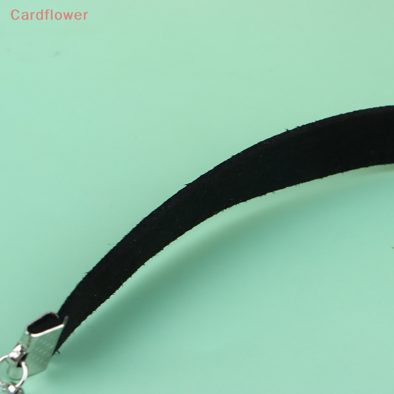 < Cardflower > Vòng Cổ Choker Dây Nhung Đen Mặt Trăng Gothic Cho Nữ Mujer Mới