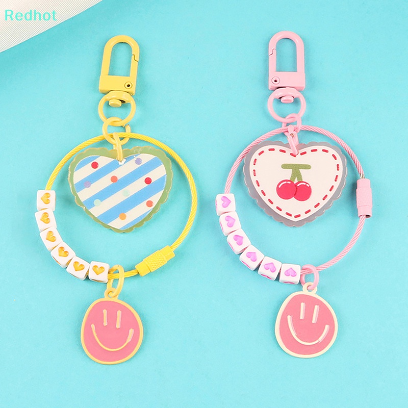 &lt; Redhot &gt; Móc Chìa Khóa Xe Hơi / Túi Xách Mặt Hình Trái Tim Hoạt Hình DIY Làm Quà Tặng Trang Sức Nam Nữ