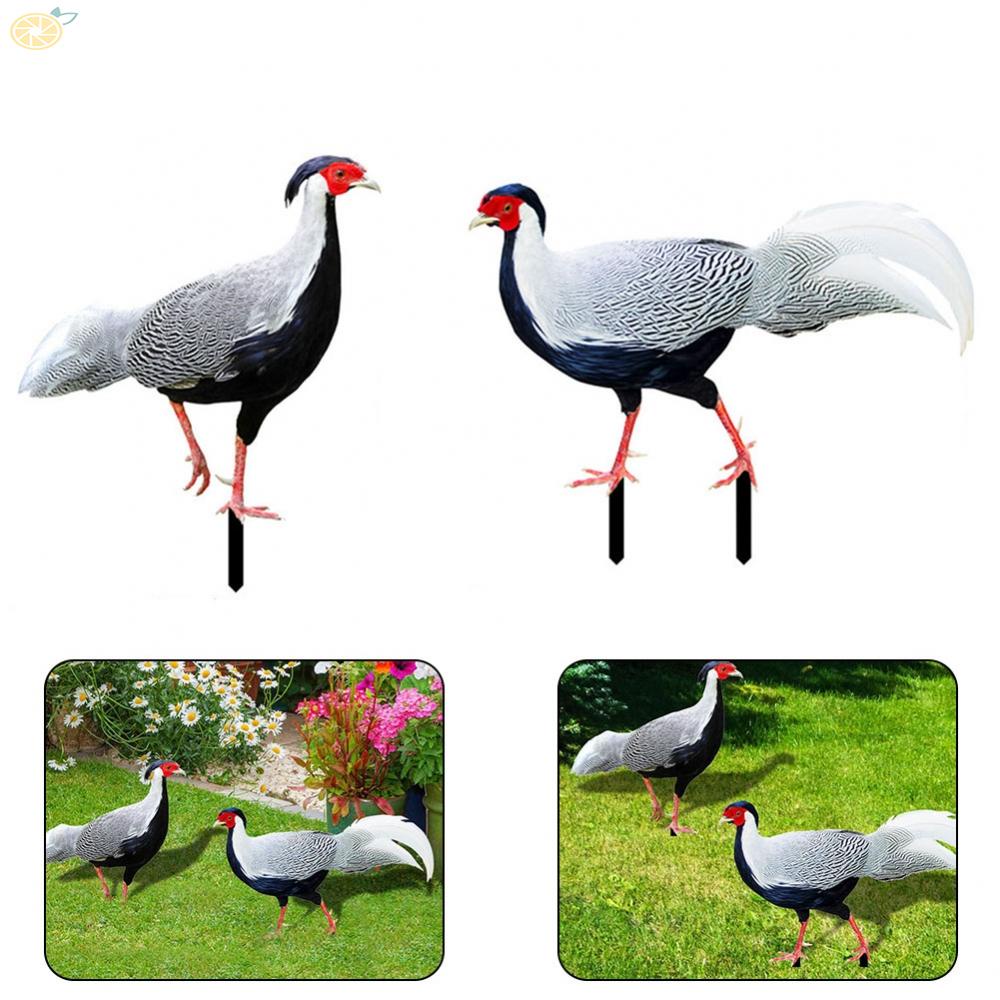 【VARSTR】2 pieces lawn decoration pheasant garden decoration outdoor posts decoration