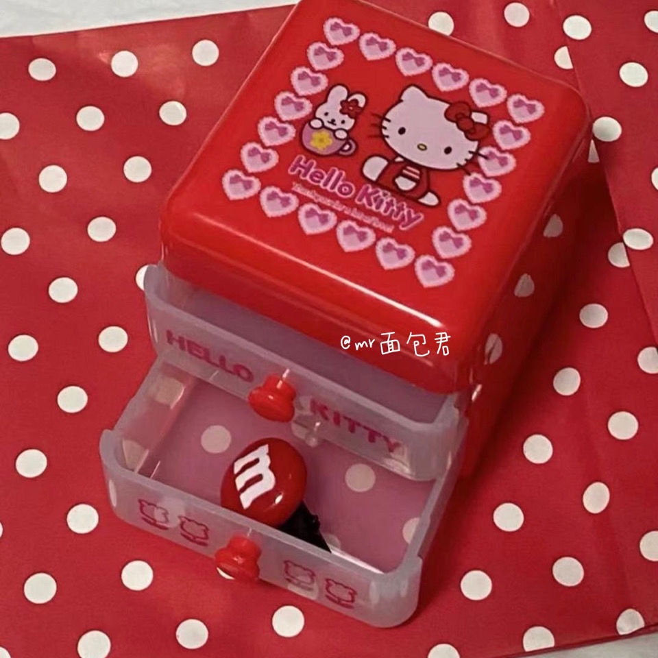 Hộp Ngăn Kéo Mini Hai Tầng Màu Hồng Hellokitty