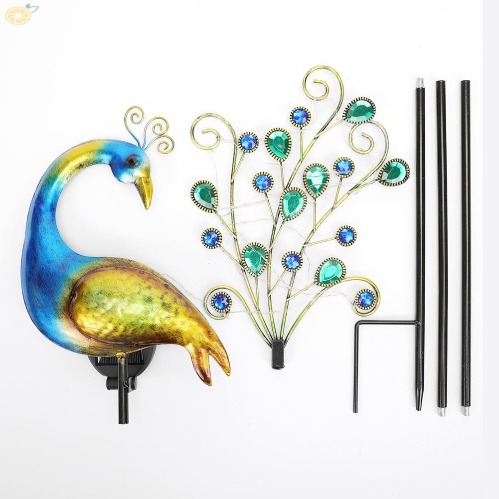 【VARSTR】Peacock Solar Light Landscape On/Off Button Yellow Light 2v 40*40 6-8 Hours