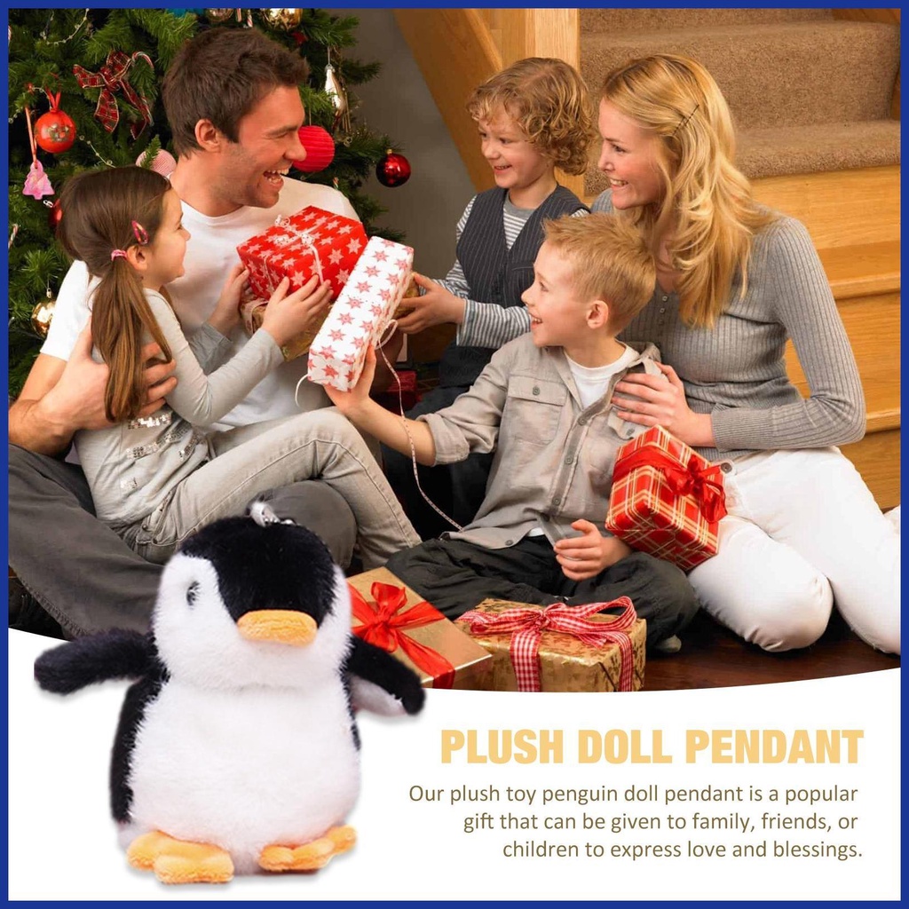 Móc Khóa Hình Chim Cánh Cụt Nhồi Bông Dễ Thương